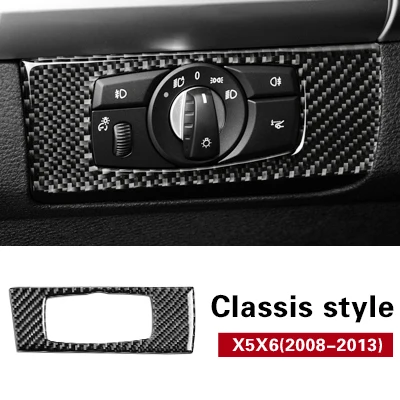 

Для BMW E70 E71 X5 X6 2008-2013 углеродное волокно, кнопки переключателя фар, декоративная крышка, внутренняя отделка, наклейка для стайлинга автомобиля, 1 шт.