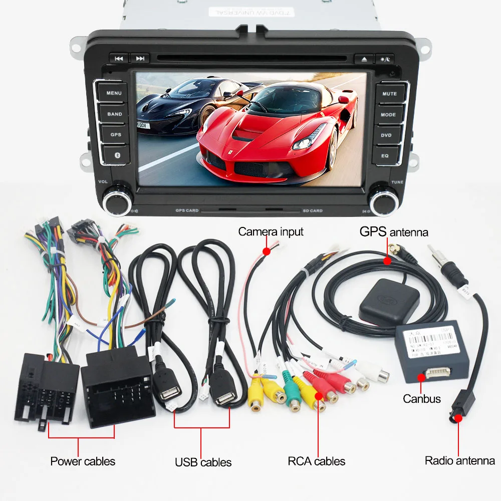 Автомобильный радиоприемник на Android 7 дюймов GPS DVD RDS BT Wi Fi для Volkswagen GOLF PASSAT TOURAN SEAT