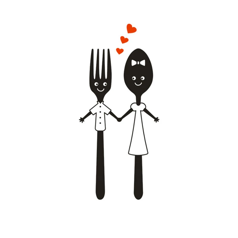 Украшение для кухни столовые приборы милая ложка вилка дизайнерская Наклейка на