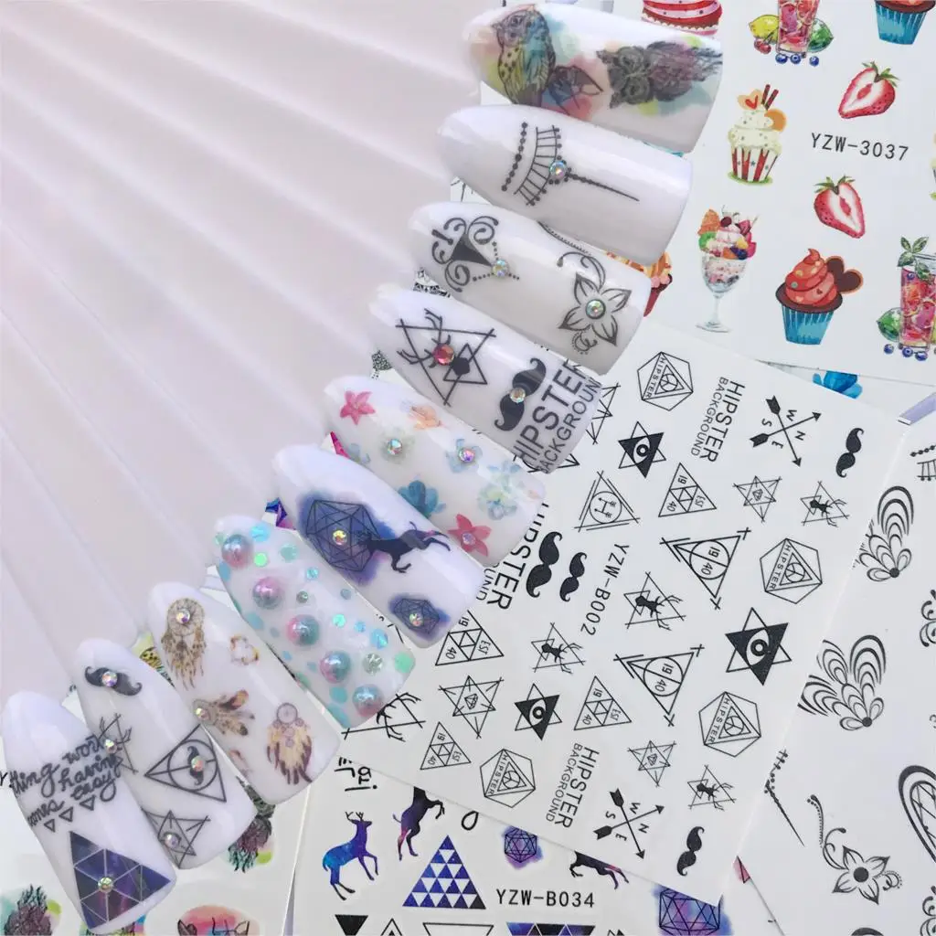 LCJ водные татуировки гвоздь наклейки для дизайна торта отрицательное