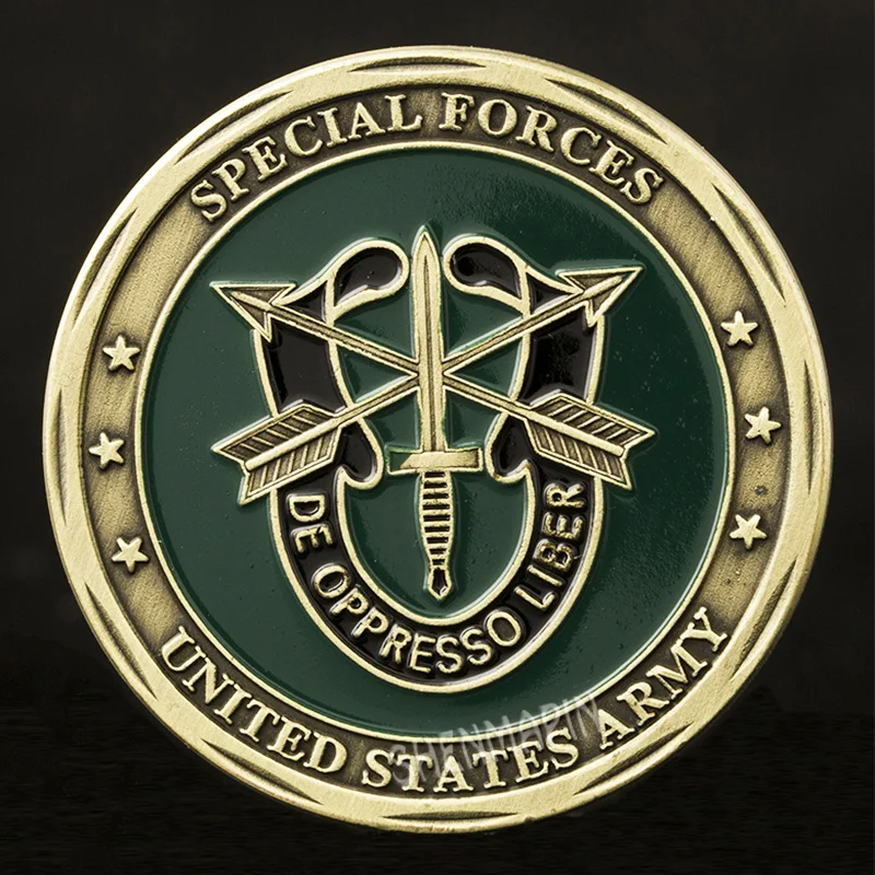 Памятная монета армии США зеленый берет спецназ вызов нам Honor медаль