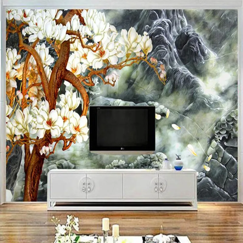 

Chinese Ink Painting Wallpapers for Walls 3D Wall Murals Photo Wallpapers for Living Room Bedrooms Trees Flowers Wall Murals