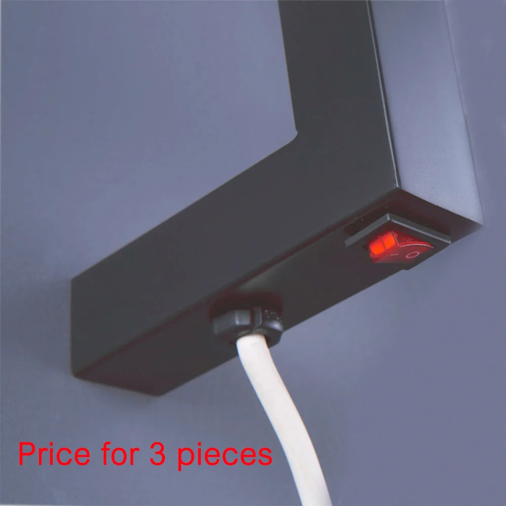 Free Shipping Wall Mount Type Electric Heated Towel Warmer Rack Towel Bar Rail Bathroom Accessory Towel Dryer Shelf HZ-924 - Цвет: Matt black switch