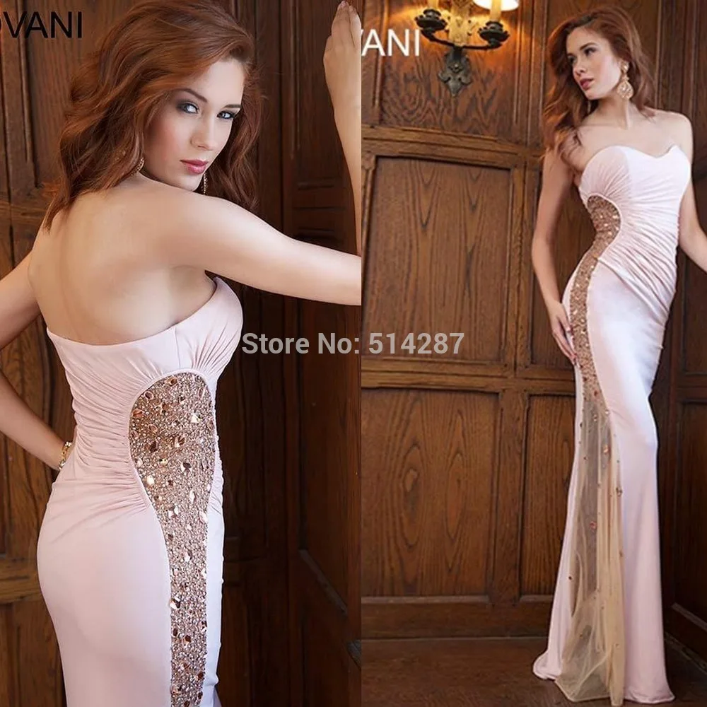 2014 Sweetheart Long Sheath Chiffon Prom Dress With Beading Elegant Evening Gowns Vestidos De Festa Vestido Longo | Свадьбы и