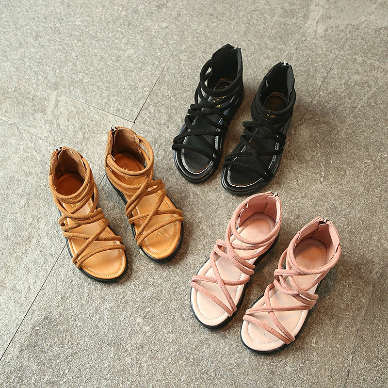 BeckyWalk/сандалии для девочек в римском стиле летняя пляжная обувь с открытым носком