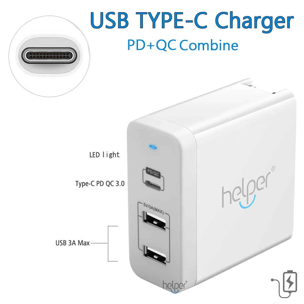 USB C зарядное устройство быстрая доставка QC 3 0 Type PD порта для нового Macbook samsung HP DELL