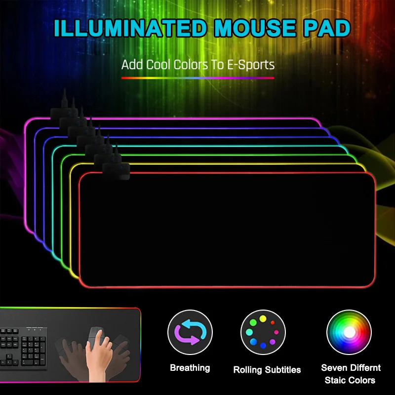 

Белый/теплый белый/RGB красочный светодиодный освещение Мышь коврик для ПК ноутбук игровой GDeals