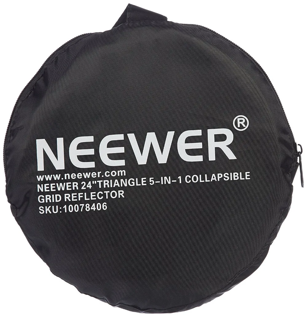 

Neewer 5 in 1 Portable Triangle 24''Inch/60cm Multi Camera Lighting Reflector/Diffuser with Grip+Carrying Case for Photography
