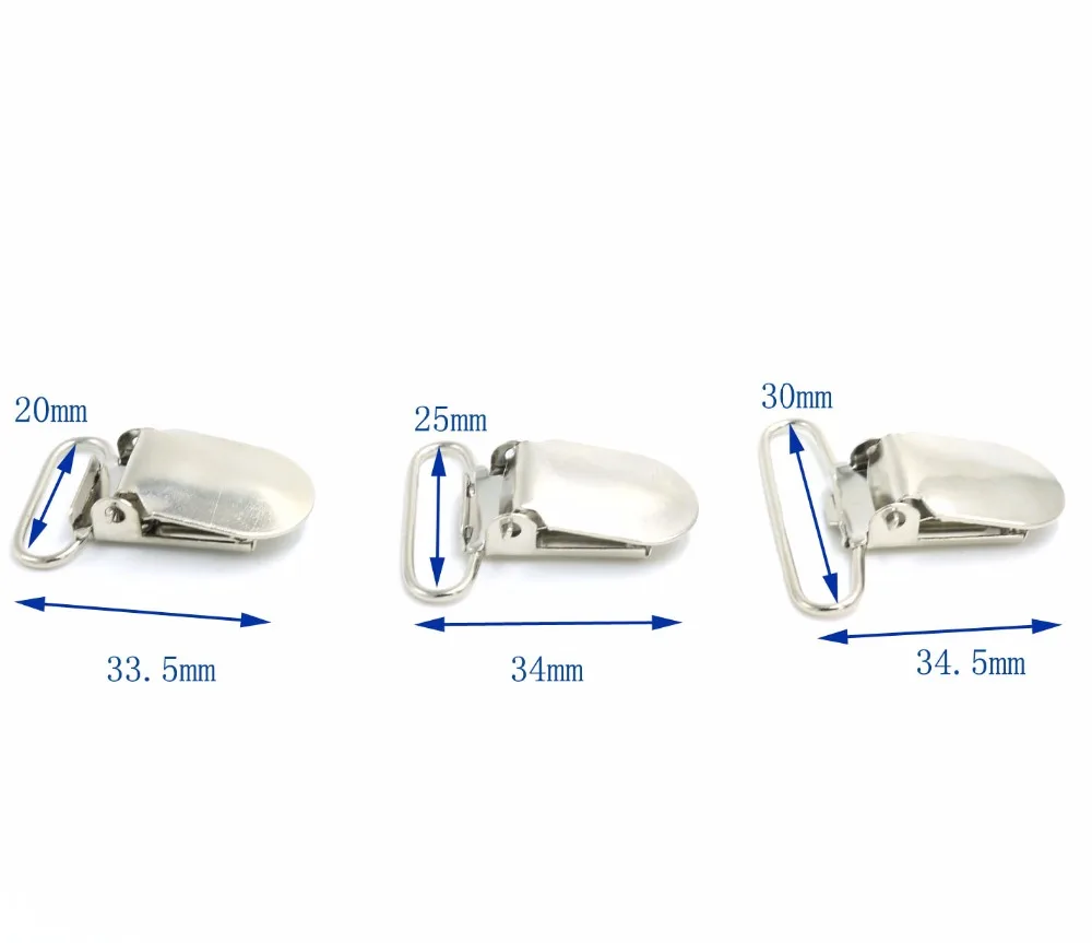 

10pcs/Lot Metal Hook Pacifier Suspender Clips 15mm/20mm/25mm/30mm