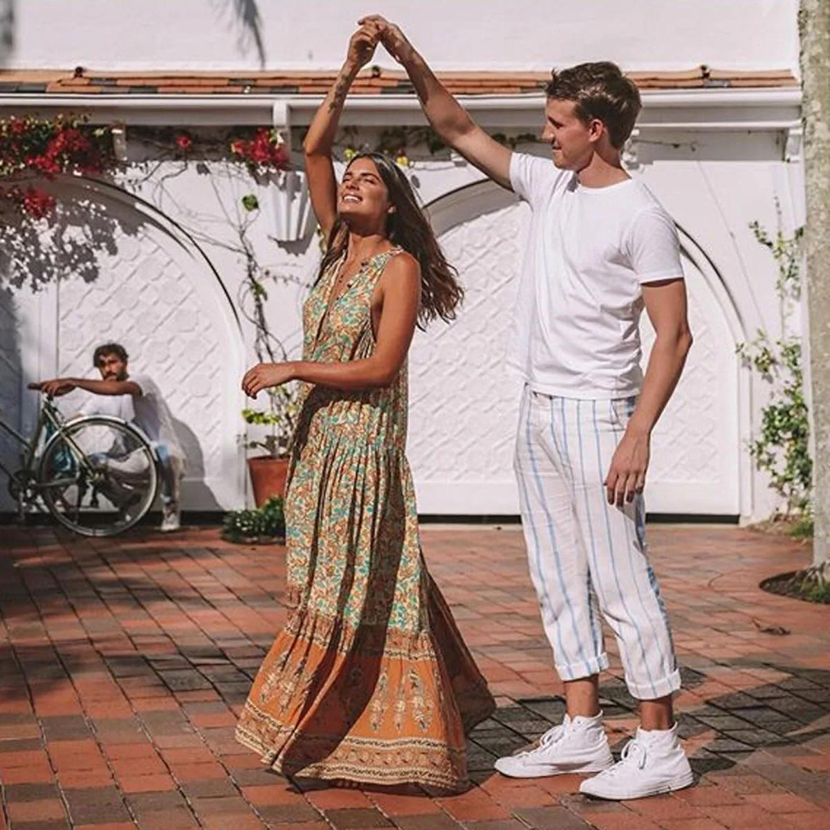 Женское пляжное платье-хиппи с цветочным принтом летнее платье без рукавов