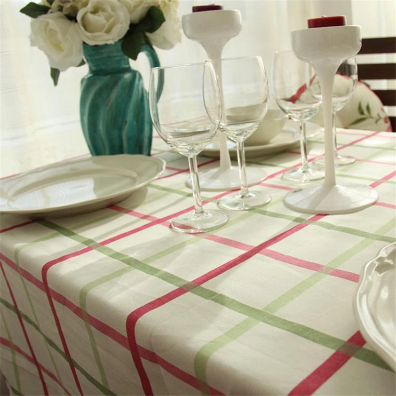 Хлопковые скатерти розовые цветы клетчатая скатерть наволочка чехол для