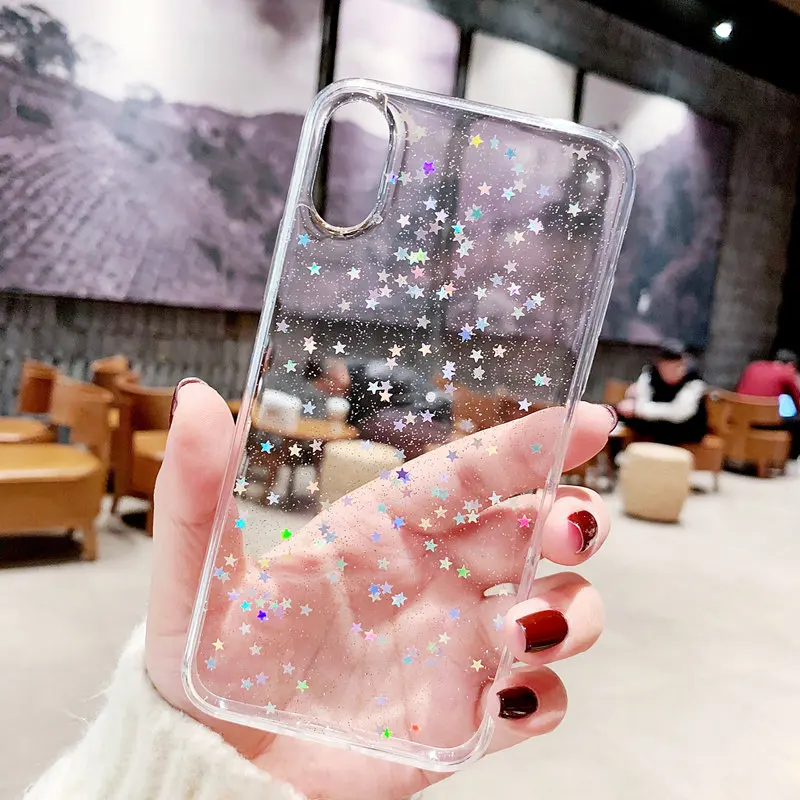 Чехол Lovebay с яркими звездочками для iphone 11 Pro Max XS XR X 6 6S 7 8 Plus прозрачный мягкий чехол