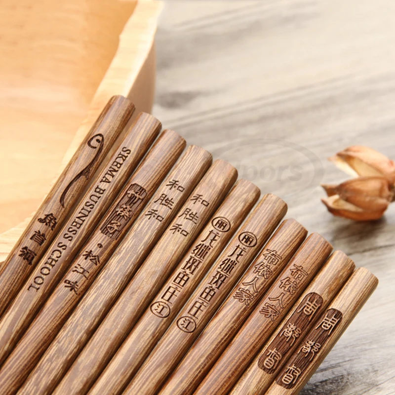 

UPORS 100Pairs Chinese Chopsticks Reusable Wooden Chopsticks Natural Wood Sushi Sticks Korean Long Cooking Chopsticks for Dinner