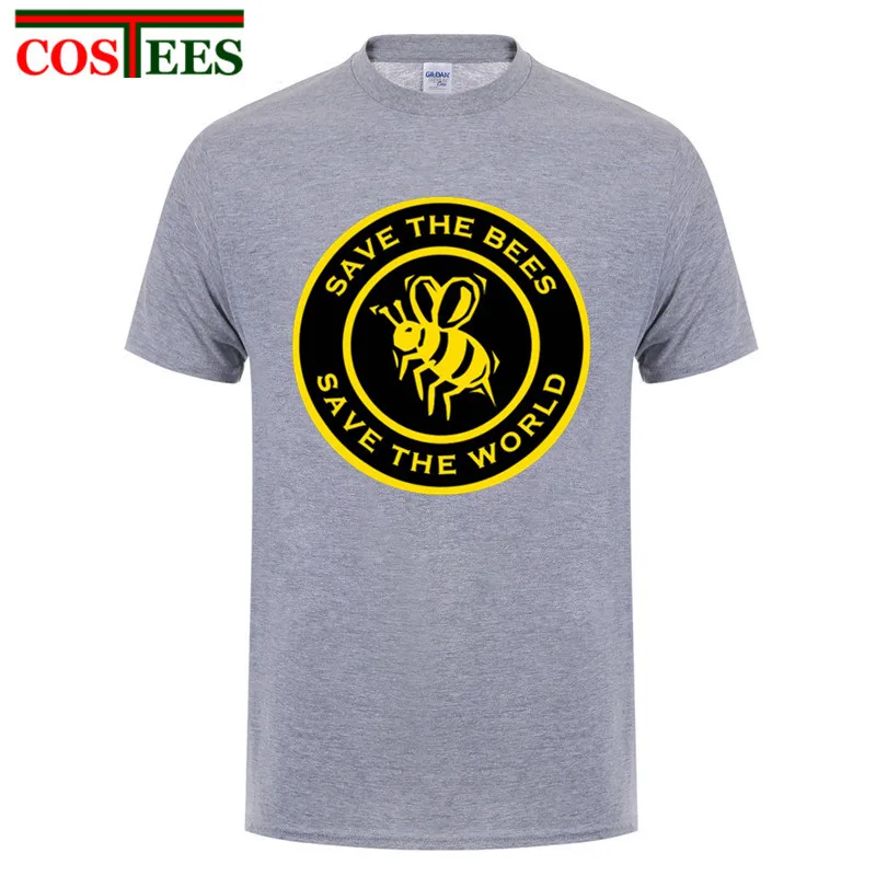 Модная мужская футболка Мужская с надписью Save the bees save world hombre camiseta vestido de verao