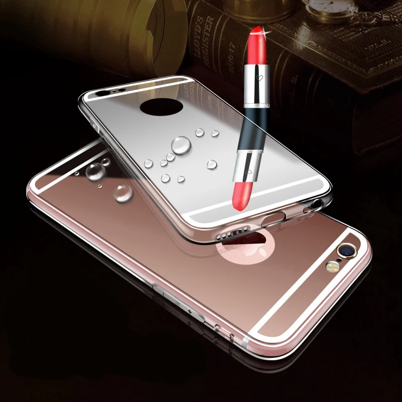 Electroplate Mirror Case for iphone XS MAX X XR 7 8 6 6S Plus Soft TPU Silicone Cover 5 5s SE | Мобильные телефоны и