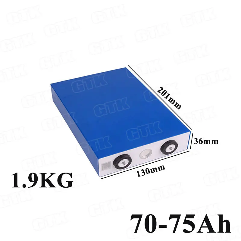 3.2V 70Ah 4 шт. GTK Lifepo4 3,2 v 60Ah 70Ah 75Ah литиевые элементы 3C разряда для diy 24v 12v 48v батарея резервного питания - Цвет: 3.2V 70Ah