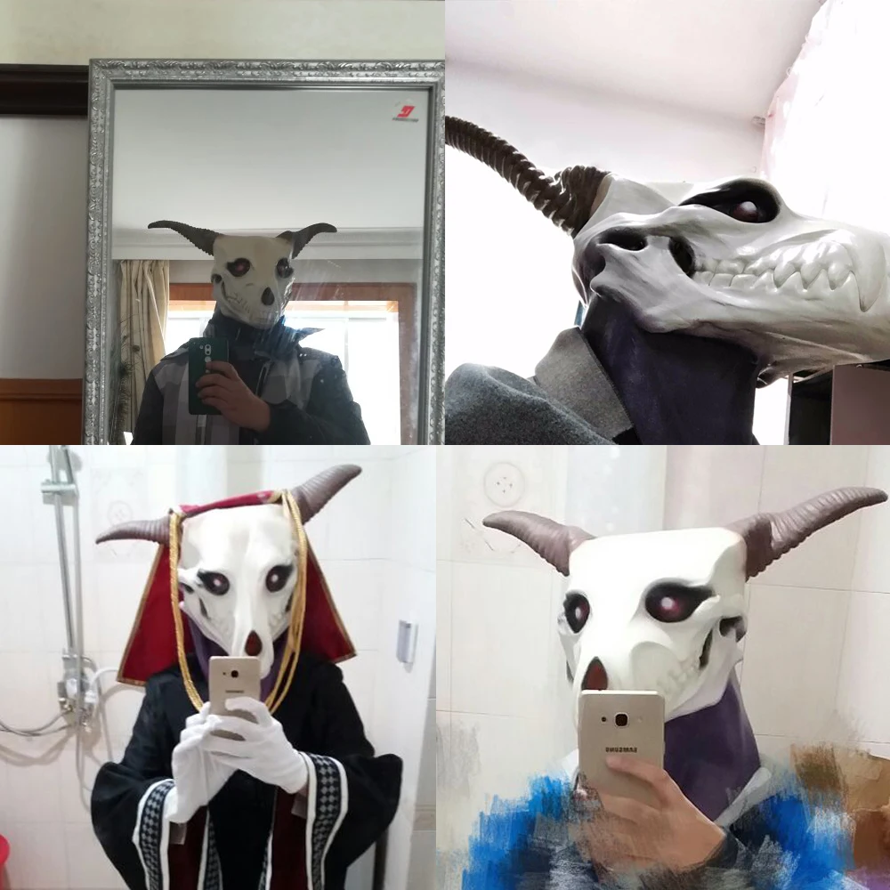 Дешевые Новые Аниме Mahoutsukai no Yome Косплей костюмы древний маг Невеста Элиас Эйнсворт Косплей Маска козья маска Хэллоуин