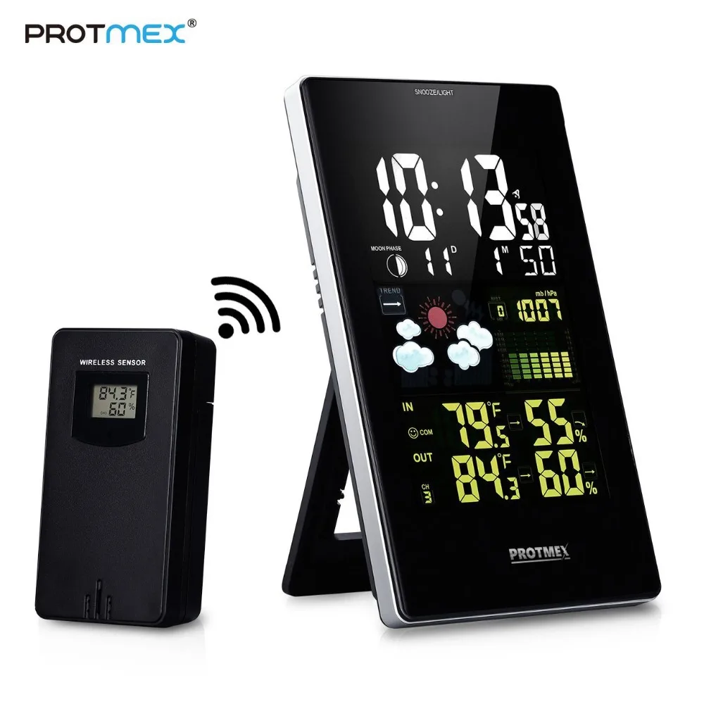 Беспроводная метеостанция, Protmex PT3352C Цифровая метеостанция Крытый Открытый термометр гигрометр