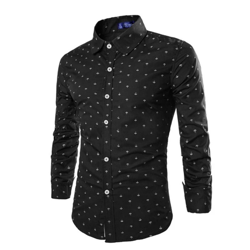 

ZOGAA 2018 Brand Mens Shirts Long Sleeve Slim Fit Men Shirt Polka Dot Plus Size M-5XL Casual Printed Dress Shirt For Man Clothes
