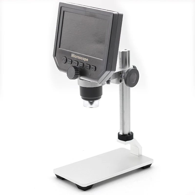 Aluminum alloy 600X USB цифровой микроскоп электронный видео микроскоп 4,3 дюймов ЖК-дисплей паяльный микроскоп телефон ПБК Ремонт лупа светодиодный стенд - Цвет: Aluminum alloy
