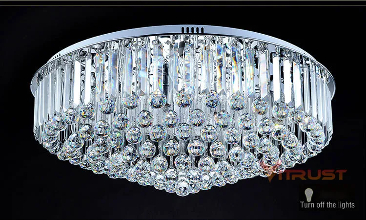 Роскошные хрустальные люстры, Потолочные светильники Светильник ing Lustre простой атмосферный Хрустальный потолочный светильник для гостиной