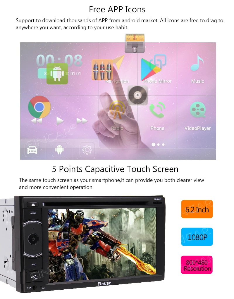Android 5 1 Восьмиядерный 2 Din автомобильный стерео головное устройство Автомобильный