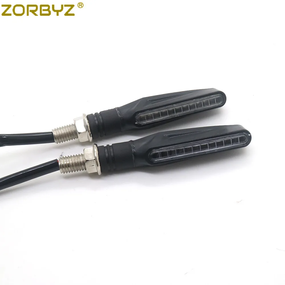 Универсальные мотоциклетные черные светодиодные индикаторы поворота ZORBYZ с
