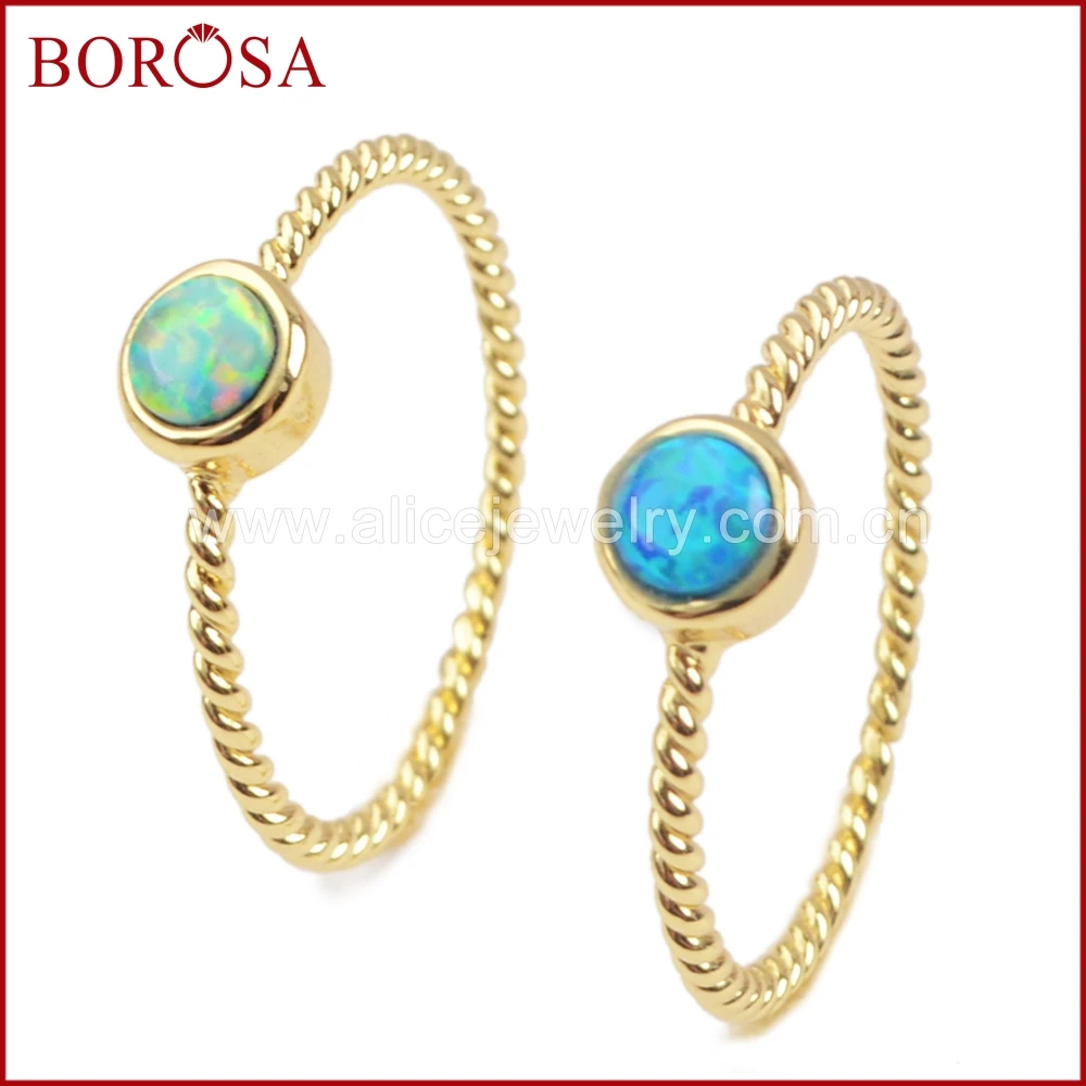 BOROSA 10 шт Горячие японские опаловые Свадебные кольца золотого цвета Модный дизайн