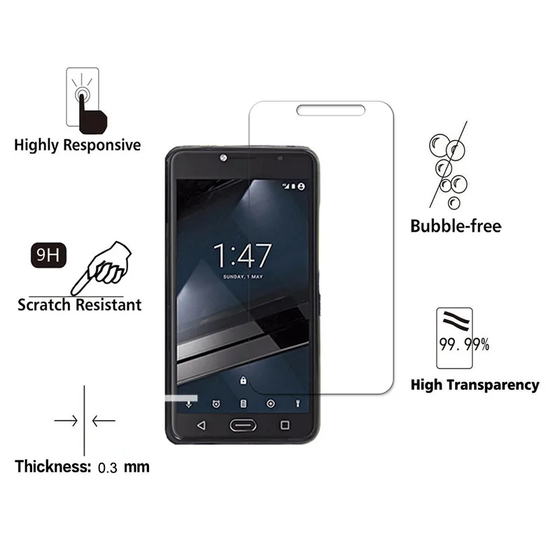 Закаленное стекло 9H для Vodafone Smart C9 защита экрана защитная стеклянная пленка