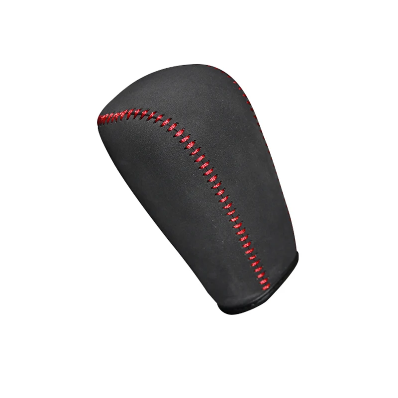red stitch suede LS АВТО топ из натуральной кожи ручка переключения передач крышка для Toyota Prado чехол ppc cpr ручка рычаг Крышка переключения передач крышка - Название цвета: red stitch suede