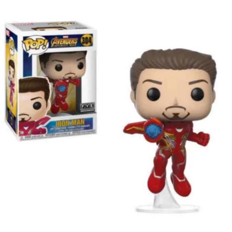 with box FUNKO POP фильм Marvel Мстители: эндшпиль Железный человек 304# Виниловая фигурка Коллекция Модель игрушки для детей Рождественский подарок - Цвет: with box