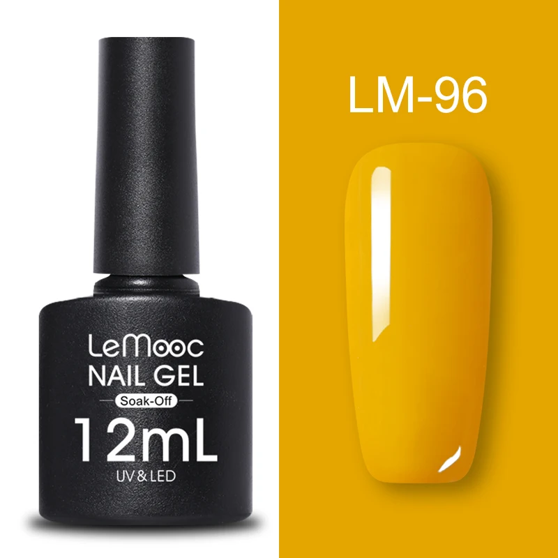 LM-96 LEMOOC, 12 мл, Цветной Гель-лак для ногтей, блестки, блестки, полуперманентный замачиваемый лак, УФ-гель, сделай сам, Гель-лак для ногтей - Цвет: LM-96