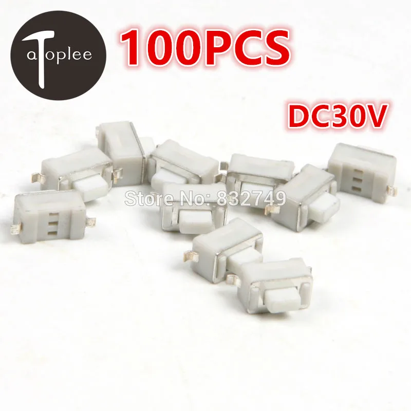 Оптовая продажа 100 шт. DC30V 1.0A SMD поверхностное крепление Тактильный кнопочный