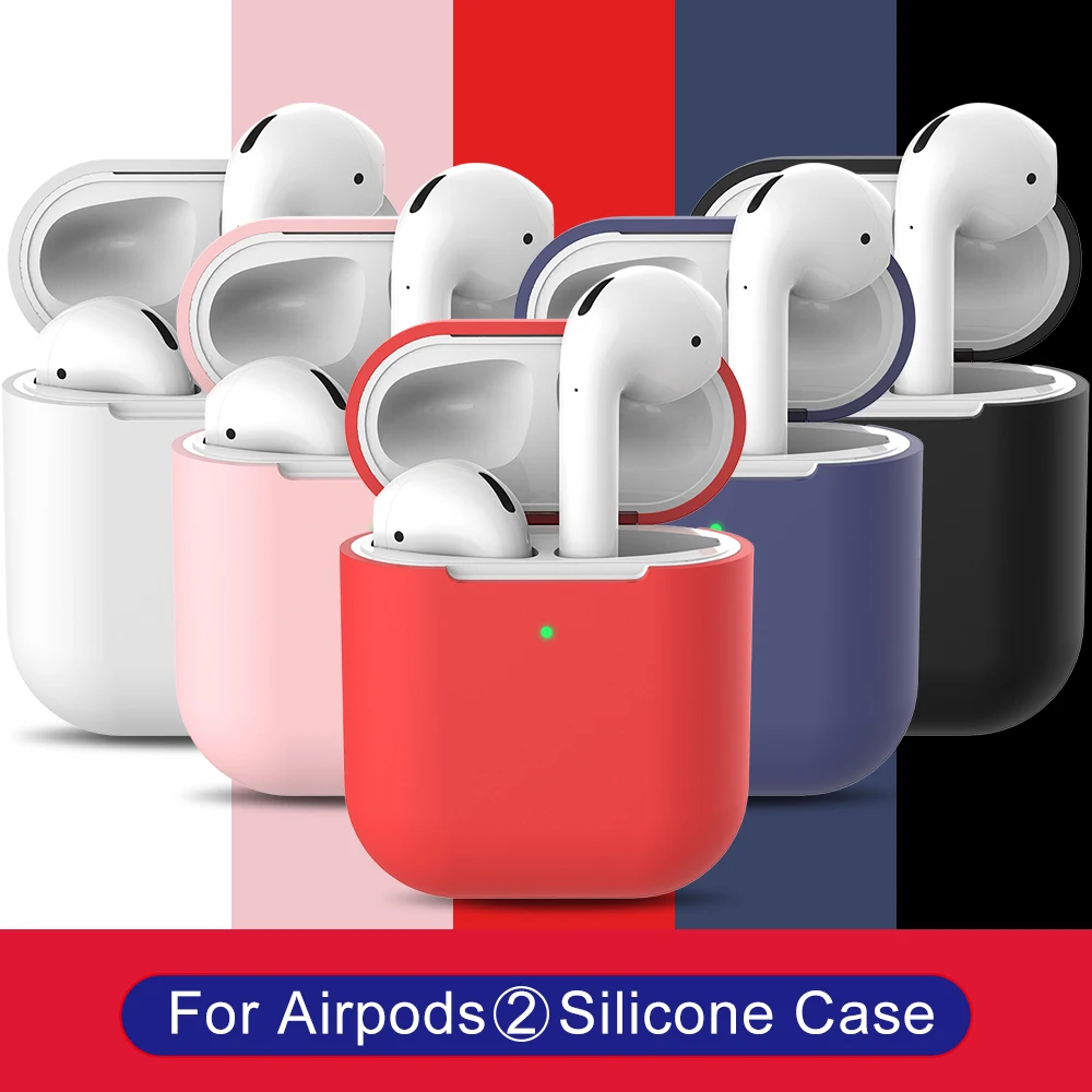 Чехол для Apple Airpods 2 силиконовый чехол беспроводных Bluetooth наушников Air pods зарядная