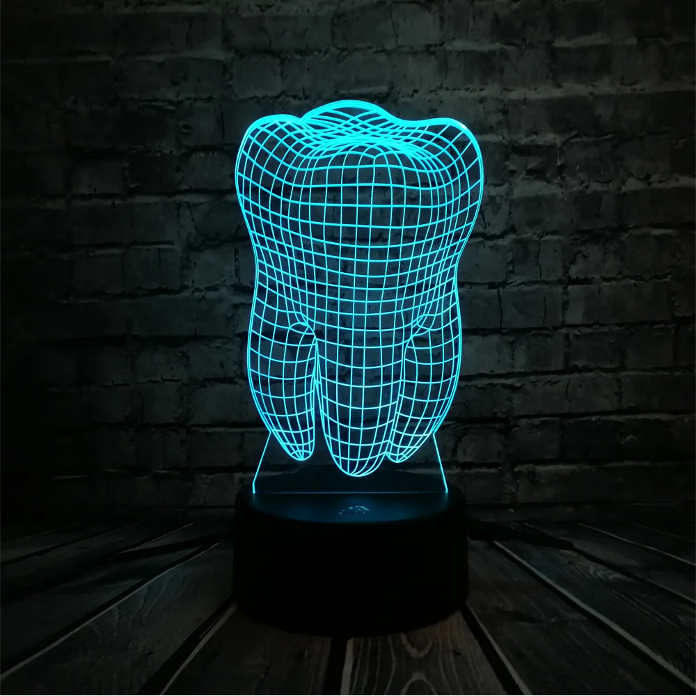 Новый крутой 3D зуб зубы LED USB лампа Атмосфера RGB ночник красочные детские игрушки