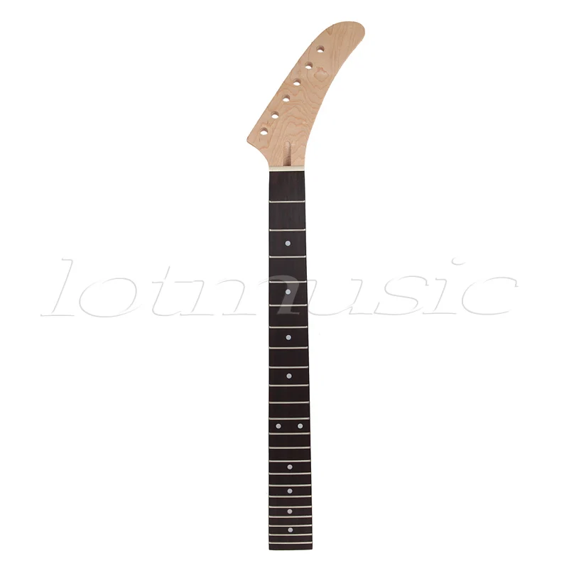 Banana Maple Guitar Neck Dot Inlay 22 Frets For Electric Guitar Neck Replacement Parts Rosewood Fretboard Back Inlay enlarge