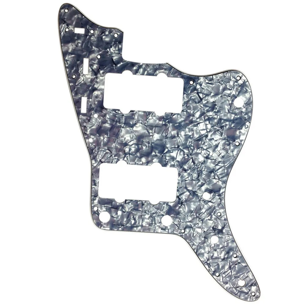 Pleroo Custom Guitar pickgaurd - For US Jazzmaster style Guitar pickguard Replacement , 3 Ply Gray Pearl