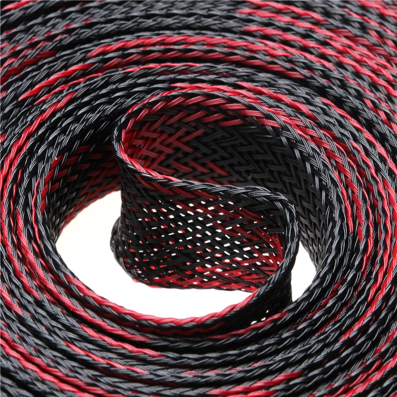 Изолированная плетеная кабельная Втулка 5 м/10 м защита проводки черная + красная