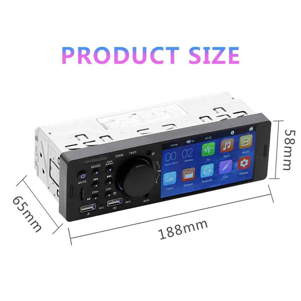 Автомобильный плеер MP5 4 1 дюйма Din Win CE с сенсорным экраном FM радио Bluetooth двойной USB