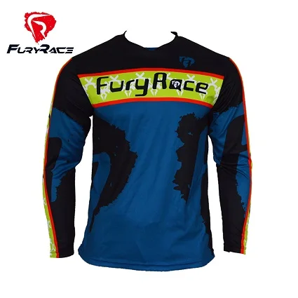 FRJ0019 Fury Race горный велосипед для езды на мотоцикле велосипеде Костюмы мотоцикл DH нижние трикотажные изделия Для мужчин гонках BMX для верховой езды BMX длинные эндуро футболки - Цвет: FRJ0019