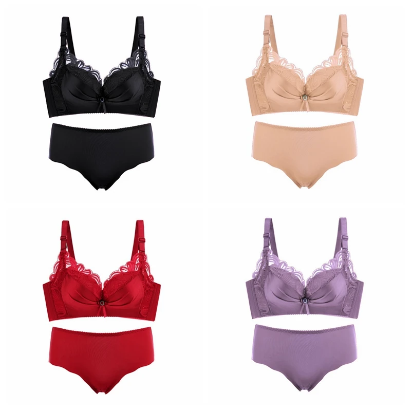 

Sexy Lace Stitching Women Underwear Set Push Up Briefs Sexy Lace Bra Set