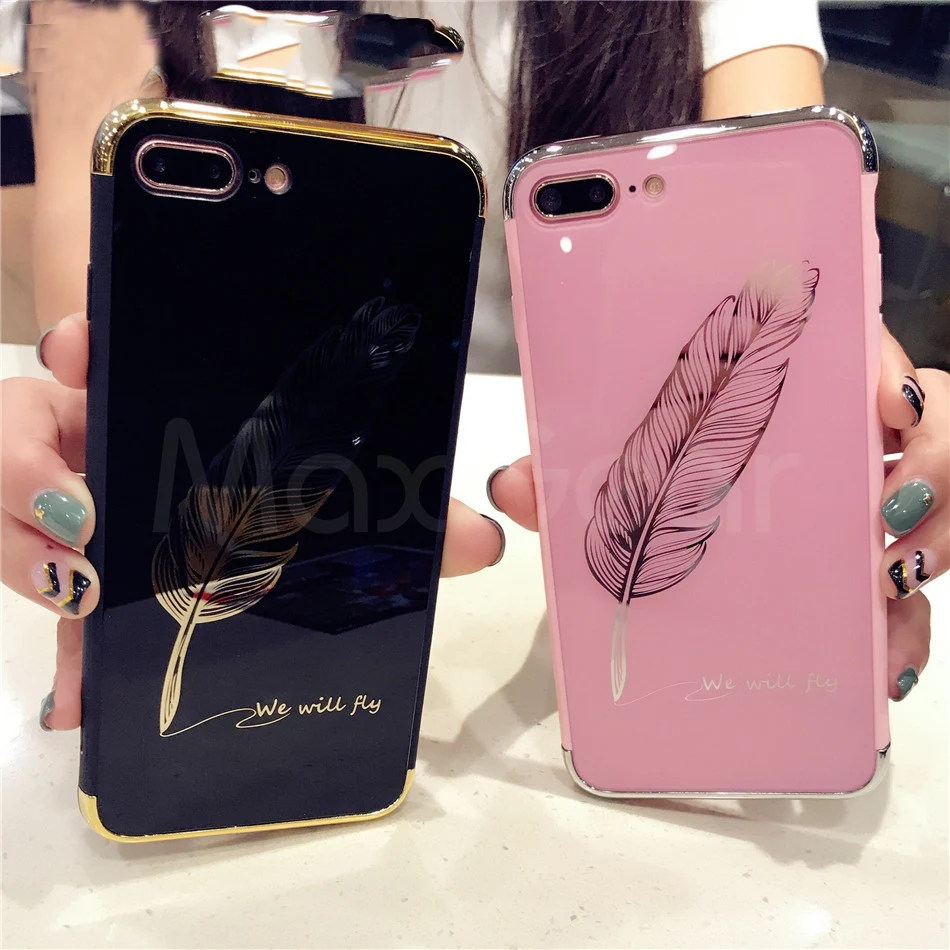 Feather case for iPhone XS MAX XR clean smooth soft Silicone TPU Phone Cases 6 6S 7 8 10 X Plus Case Cover Coqu |