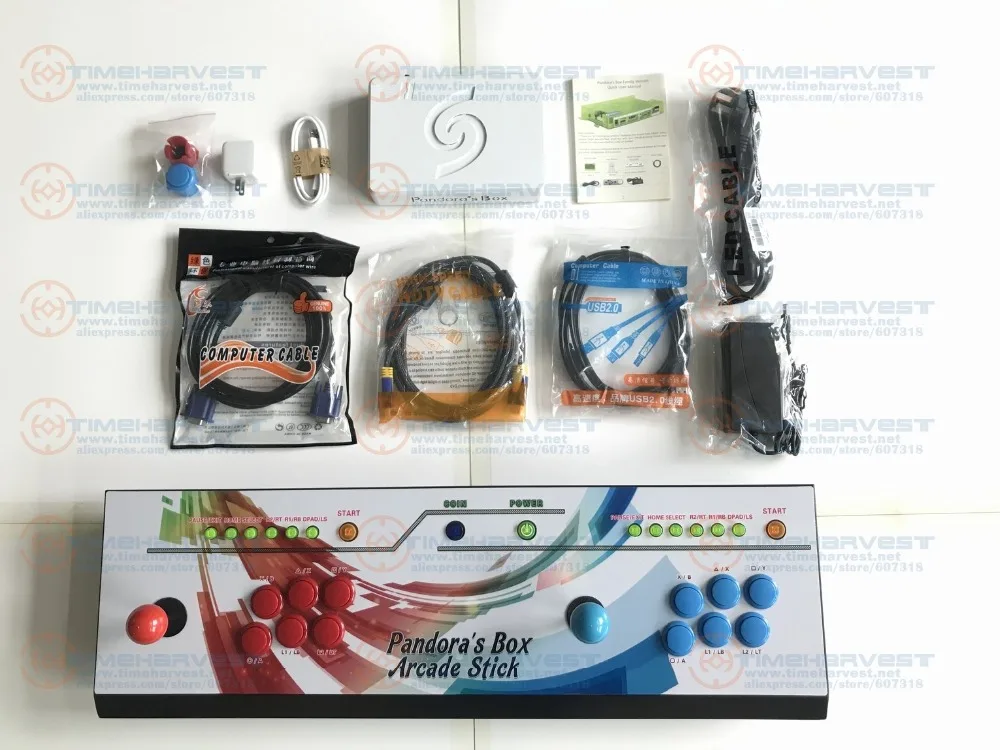 

2 plysers Pandora box 6 wireless joysticks buttons console 1300 in 1 HDMI family TV game control with USB zero delay function