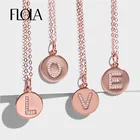 FLOLA DIY 26 Initial ожерелья с буквой кулон для женщин розовое золото буквы Bling длинное ожерелье с именем из циркония ювелирные изделия nкеп15