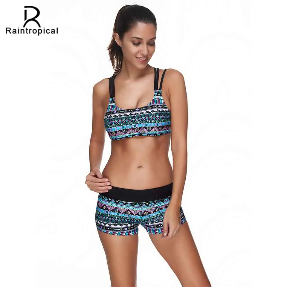 Пикантный женский бикини rainтропический купальник с высокой талией в клетку