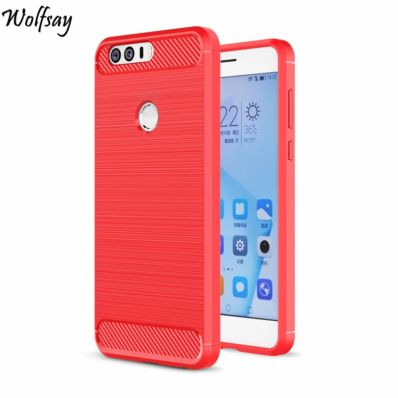 Wolfsay Case For Huawei Honor 8 Cover Soft TPU Brush Rugged Armor Fundas Phone |