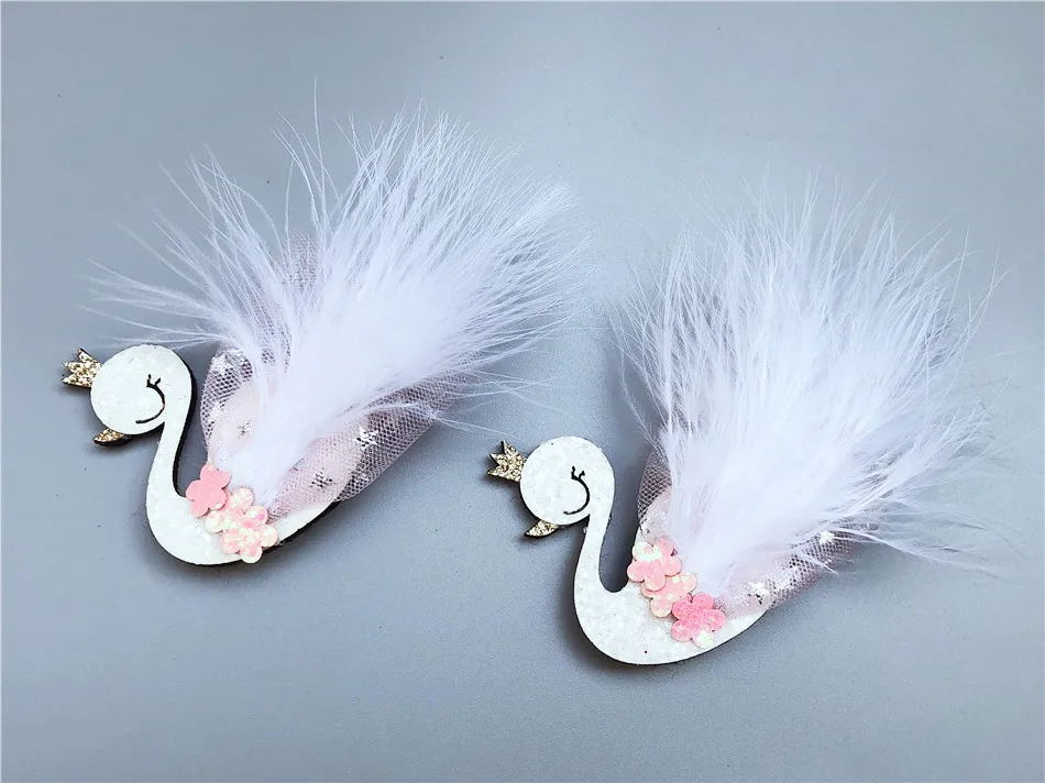 Розничная продажа 1 шт. модные милые блестящие заколки для волос в виде лебедя с