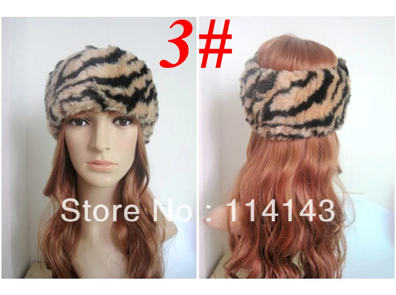 6 шт./лот модная женская повязка на голову из искусственного меха с леопардовым