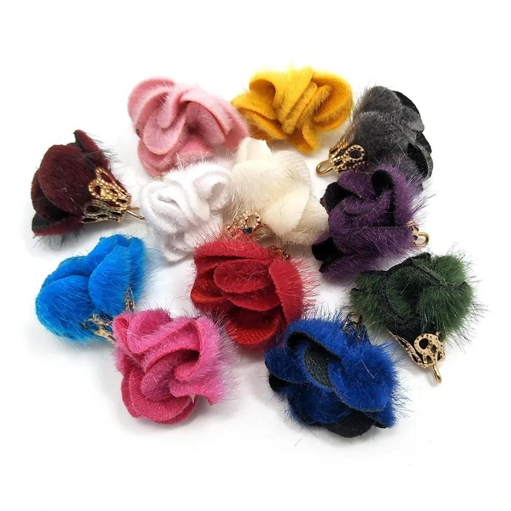 90pcs Small Tassel about 20mm Colorful Cloth Flower Tassels DIY Jewelry Making Earring Findings Accessory Necklace Pendant | Украшения и