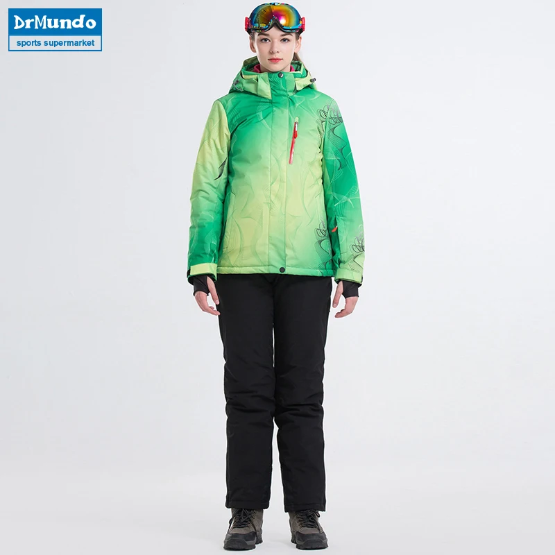Новинка 2018 зимний лыжный костюм Женская водонепроницаемая лыжная одежда